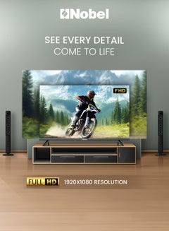 Nobel 2K FHD Smart TV – DVB-T2/S2, Netflix/YouTube/Prime Video Certified, 220 cd/m² Brightness, 75W Power, VIDAA OS, Multi-Port Connectivity, Slim & Lightweight Design NTV43VIDS BLACK  - Image 3