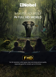 Nobel 2K FHD Smart TV – DVB-T2/S2, Netflix/YouTube/Prime Video Certified, 220 cd/m² Brightness, 75W Power, VIDAA OS, Multi-Port Connectivity, Slim & Lightweight Design NTV43VIDS BLACK  - Image 4