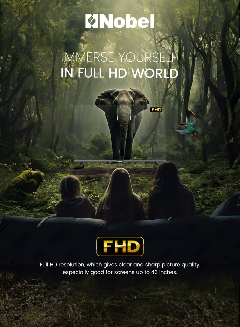 Nobel 43 Inch Smart TV Full HD – Powered by VIDAA OS, Netflix & YouTube Certified - Diamond Series NTV43VIDS BLACK  - Image 4