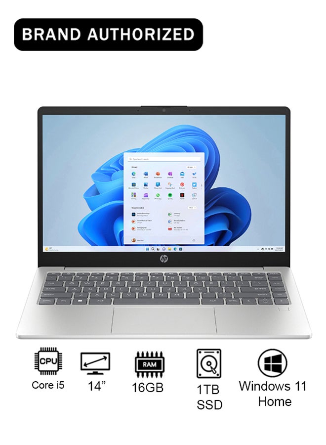 HP لابتوب 14-ep0034ne بشاشة 14 بوصة بدقة Full HD، مع معالج Intel Core i5-1235u/ذاكرة RAM سعة 16GB/قرص SSD سعة 1TB/رسومات Intel Iris Xe/نظام Windows 11 Home - Image 1