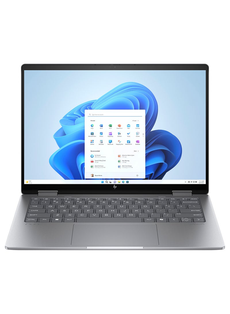 HP Envy x360 A0PV6EA Laptop With 14-Inch 2.8K Display, AMD Ryzen 5-8640HS Processor/16GB RAM/512GB SSD/AMD Radeon Graphics/Windows 11 Home English/Arabic Meteor Silver  - Image 1