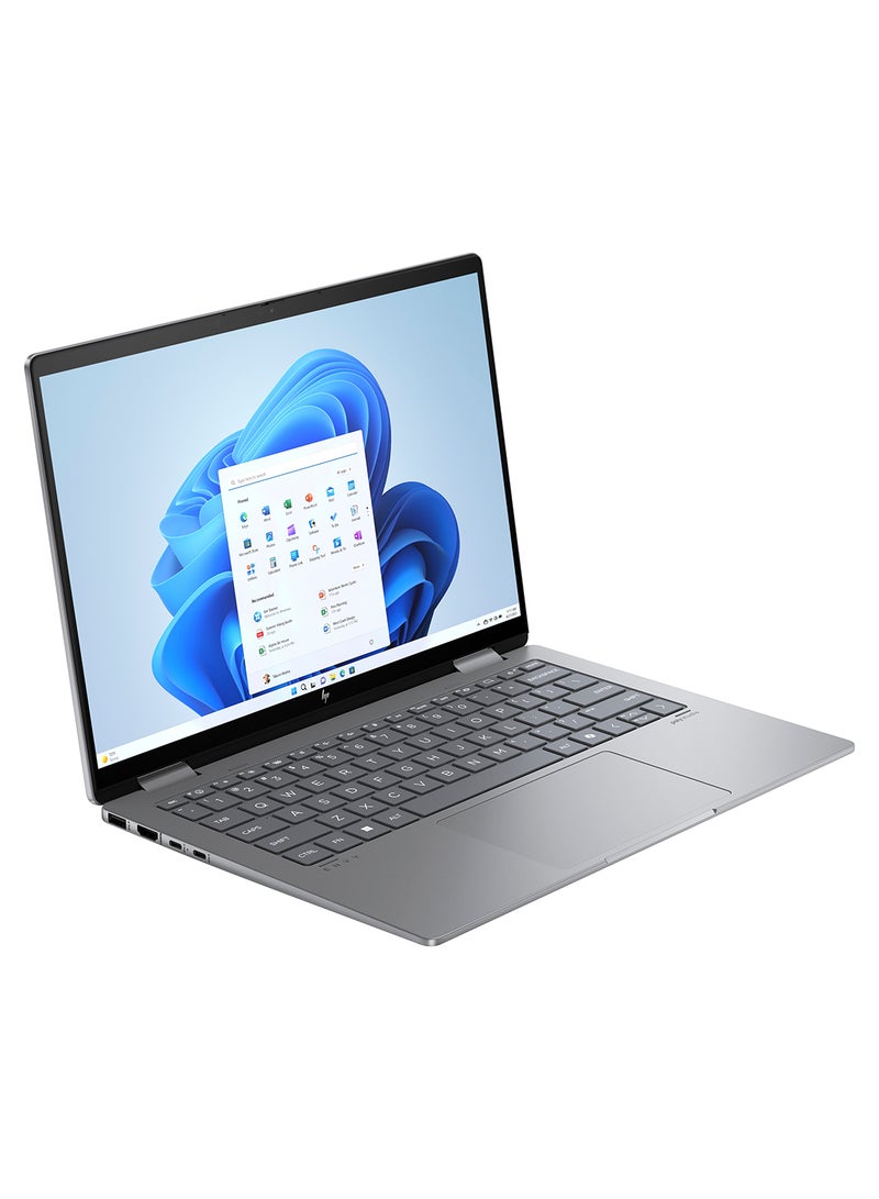 HP Envy x360 A0PV6EA Laptop With 14-Inch 2.8K Display, AMD Ryzen 5-8640HS Processor/16GB RAM/512GB SSD/AMD Radeon Graphics/Windows 11 Home English/Arabic Meteor Silver  - Image 2