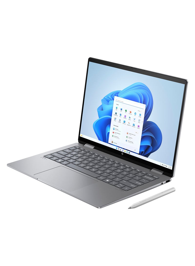 HP Envy x360 A0PV6EA Laptop With 14-Inch 2.8K Display, AMD Ryzen 5-8640HS Processor/16GB RAM/512GB SSD/AMD Radeon Graphics/Windows 11 Home English/Arabic Meteor Silver  - Image 3