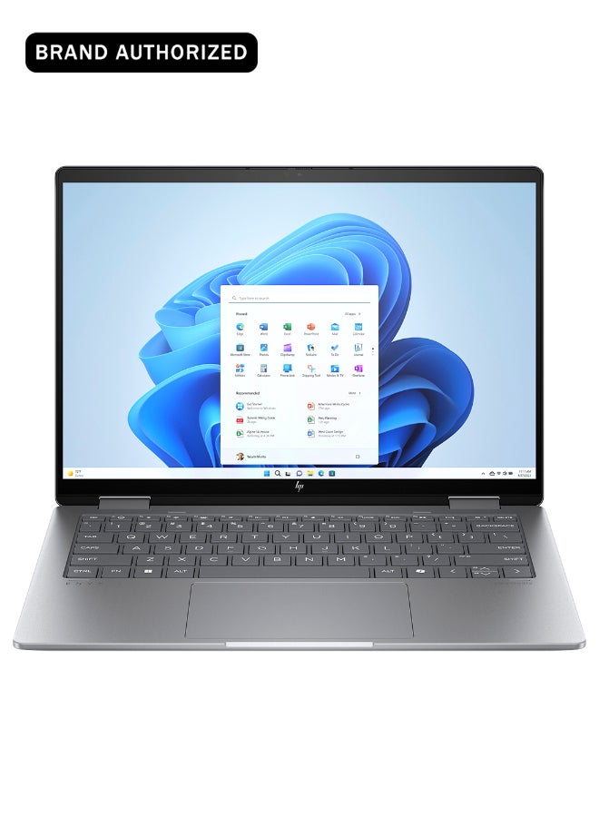 HP Envy x360 A0PV6EA Laptop With 14-Inch 2.8K Display, AMD Ryzen 5-8640HS Processor/16GB RAM/512GB SSD/AMD Radeon Graphics/Windows 11 Home English/Arabic Meteor Silver - Image 1
