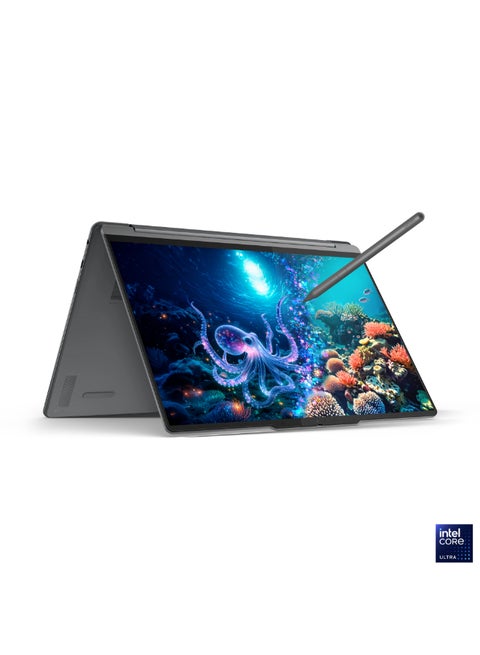 Yoga 9i 2-in-1 Aura Edition Laptop With 14 Inch 2.8K WQXGA+ (2880x1800) OLED Display,Intel Core Ultra 7 258V Processor/32GB RAM DDR5/1TB SSD/Intel Arc Graphics/Windows 11 Home+Lenovo® USB-C® 4-in-1 Hub Gen 2 + Lenovo YOGA True Wireless Stereo Earbuds + Yoga Slim Mouse + Lenovo YOGA 14-inch Sleeve (Luna Grey)+ Lenovo Yoga Pen English/Arabic Luna Grey