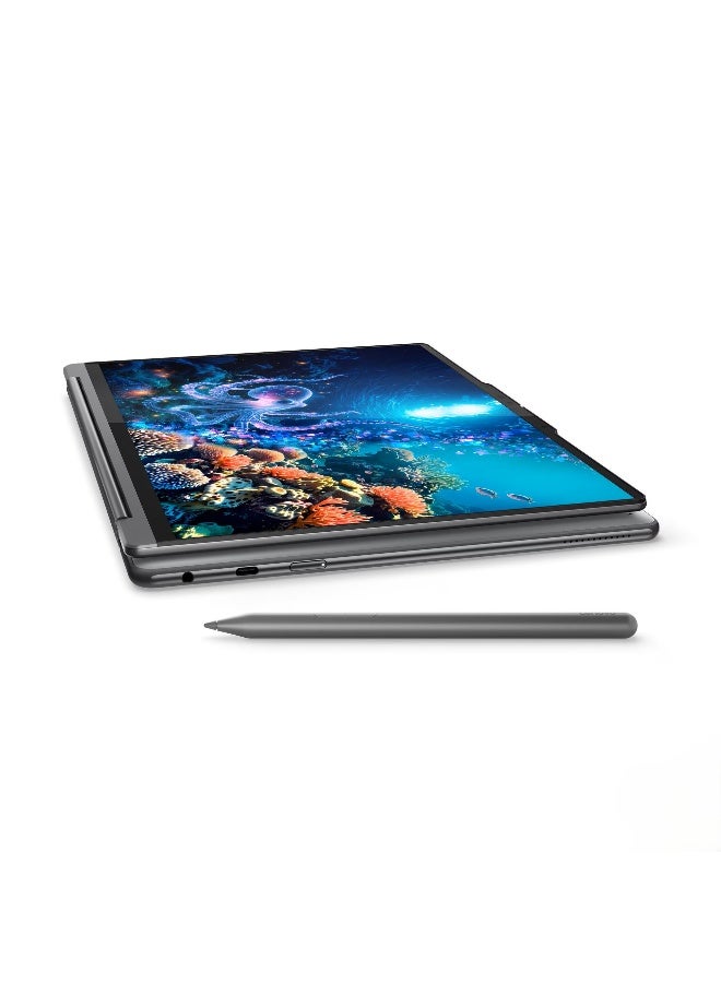 Lenovo Yoga 9i 2-in-1 Aura Edition Laptop With 14 Inch 2.8K WQXGA+ (2880x1800) OLED Display,Intel Core Ultra 7 258V Processor/32GB RAM DDR5/1TB SSD/Intel Arc Graphics/Windows 11 Home+Lenovo® USB-C® 4-in-1 Hub Gen 2 + Lenovo YOGA True Wireless Stereo Earbuds + Yoga Slim Mouse + Lenovo YOGA 14-inch Sleeve (Luna Grey)+ Lenovo Yoga Pen English/Arabic Luna Grey - Image 4