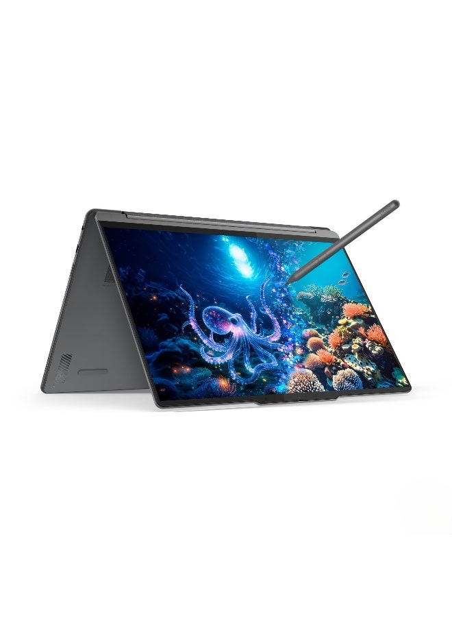 Lenovo Yoga 9i 2-in-1 Aura Edition Laptop With 14 Inch 2.8K WQXGA+ (2880x1800) OLED Display,Intel Core Ultra 7 258V Processor/32GB RAM DDR5/1TB SSD/Intel Arc Graphics/Windows 11 Home+Lenovo® USB-C® 4-in-1 Hub Gen 2 + Lenovo YOGA True Wireless Stereo Earbuds + Yoga Slim Mouse + Lenovo YOGA 14-inch Sleeve (Luna Grey)+ Lenovo Yoga Pen English/Arabic Luna Grey - Image 2