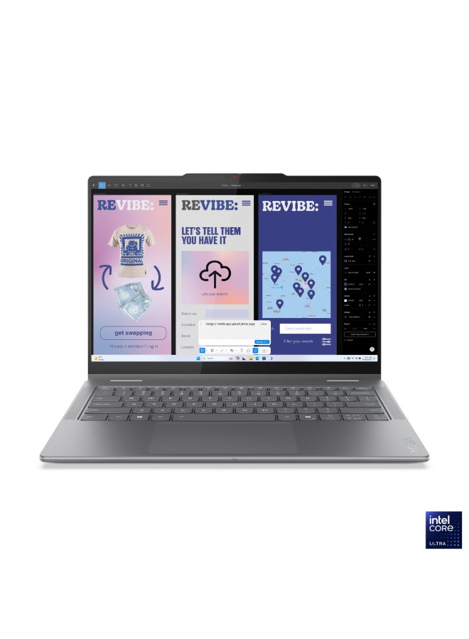 Lenovo Yoga 7 2-in-1 Laptop With 14 Inch WUXGA (1920x1200) OLED Display,Intel Core Ultra 7 256V Processor/16GB RAM DDR5/1TB SSD/Intel Arc Graphics/Windows 11 Home/ English/Arabic Luna Grey  - Image 2