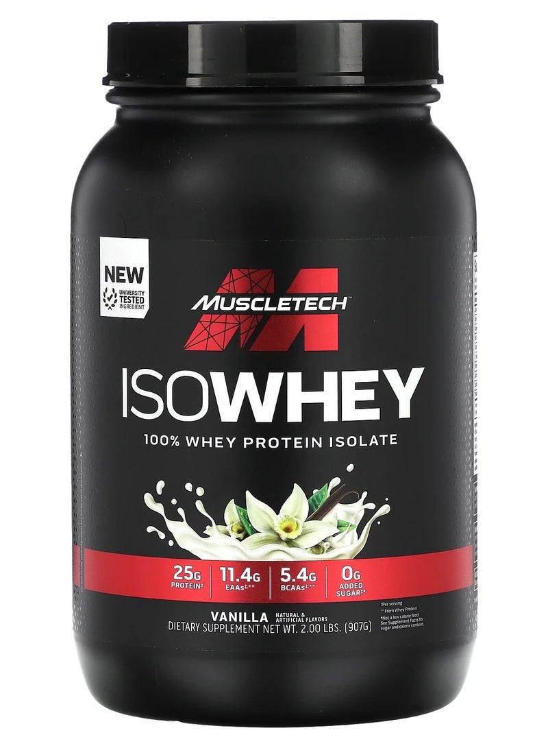 MuscleTech - Whey 100% Protein Isolate Enhance Build Muscle Vanilla Flavor, 2 Lbs - Image 1