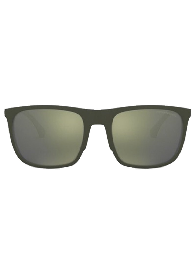 EMPORIO ARMANI Green Rectangular Unisex Sunglasses 0EA4133 57536R59 Size 59  - Image 2