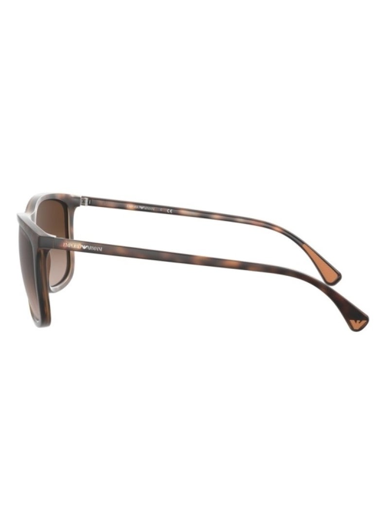 EMPORIO ARMANI Brown Wayfarer Unisex Sunglasses 0EA4155 50891357 Size 57  - Image 3