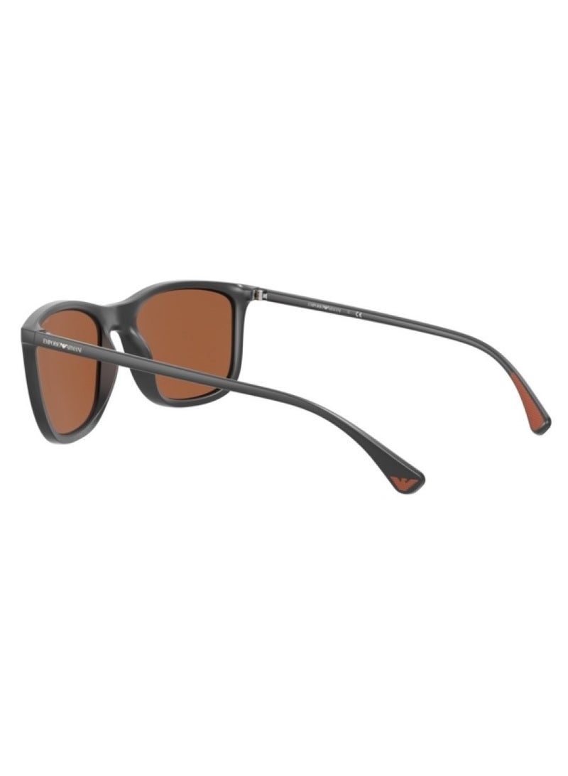 EMPORIO ARMANI Brown Wayfarer Unisex Sunglasses 0EA4155 54377357 Size 57  - Image 3