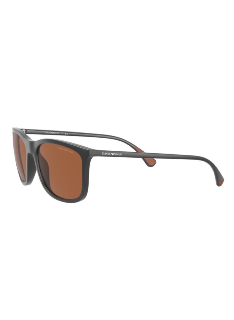 EMPORIO ARMANI Brown Wayfarer Unisex Sunglasses 0EA4155 54377357 Size 57  - Image 2