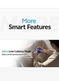QCY Buds QT43, Wireless Earbuds, 5.3 Bluetooth Earphones, Unique Design with Fabric Texture, 35 Hours Battery Life, AI Noise Cancelling Earbuds, Low Latency Gaming Earphone white  - Image 5