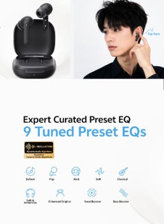 QCY Buds QT43, Wireless Earbuds, 5.3 Bluetooth Earphones, Unique Design with Fabric Texture, 35 Hours Battery Life, AI Noise Cancelling Earbuds, Low Latency Gaming Earphone grey  - Image 4