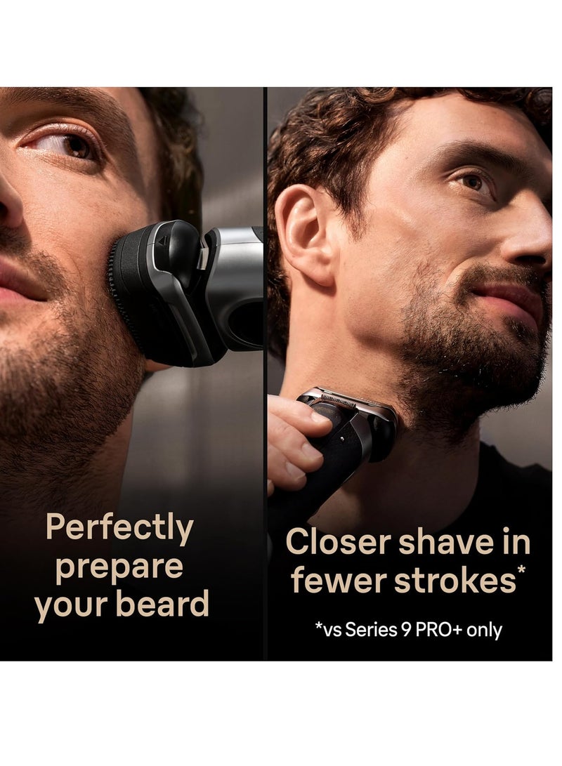 براون سلسلة 9 PRO+ ماكينة حلاقة كهربائية، رأس ProComfort، مركز SmartCare 6 في 1، 9597cc فضي - Image 4