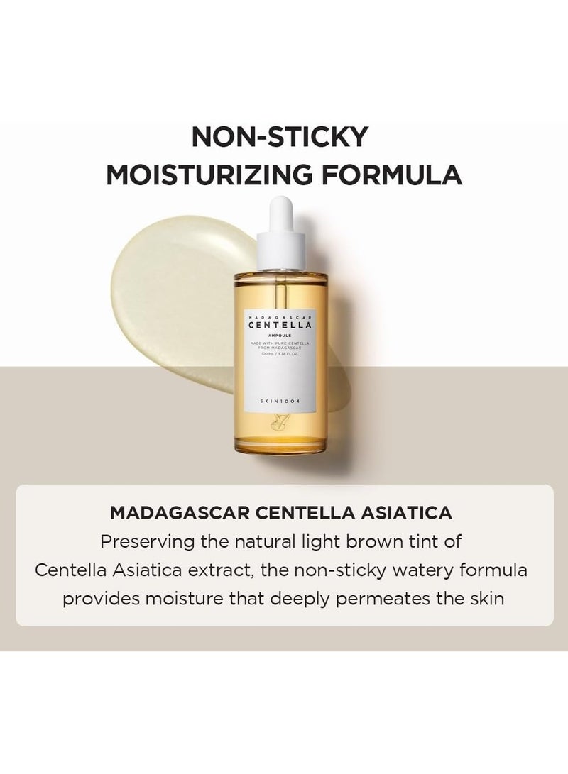 سكين 1004 - Madagascar Centella Ampoule 100ml - Soothing and Hydrating Ampoule with Centella Asiatica Extract - Calming Serum for Sensitive Skin - Lightweight and Fast-Absorbing Formula 100mlml - Image 1