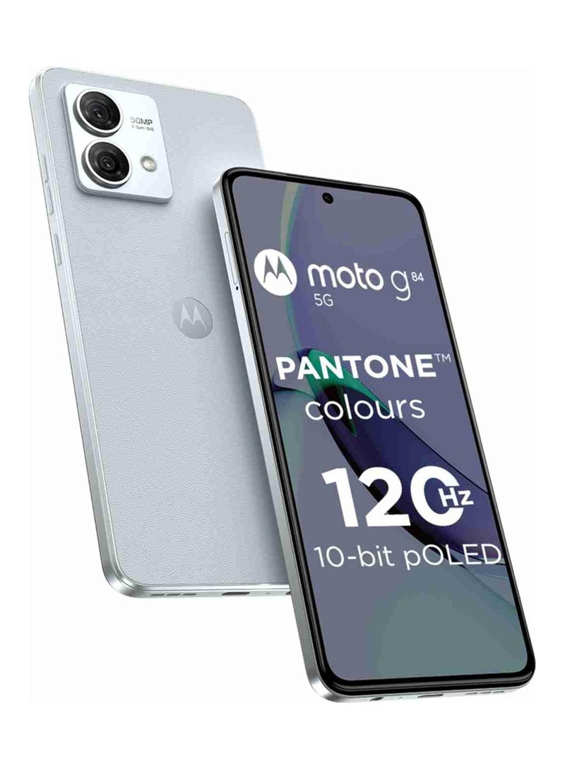موتورولا Moto G84 5G, Dual SIM 8GB RAM 256GB ROM, Marshmallow Blue - International Version 