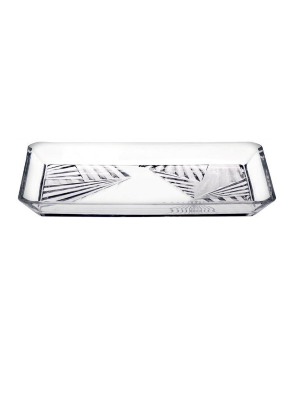 باساباتشي MADLEN Crystalline Glass Service Plate – 276x165mm | Elegant Rectangular Serving Platter for Modern Dining 
