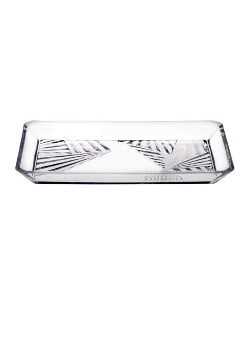Pasabahce MADLEN Crystalline Glass Service Plate – 276x165mm | Elegant Rectangular Serving Platter for Modern Dining