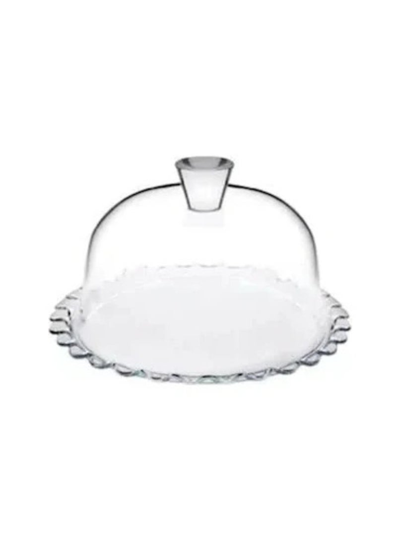 باساباتشي طبق باتيسيري صغير مع غطاء – 264 مم | حامل عرض حلويات أنيق مع غطاء