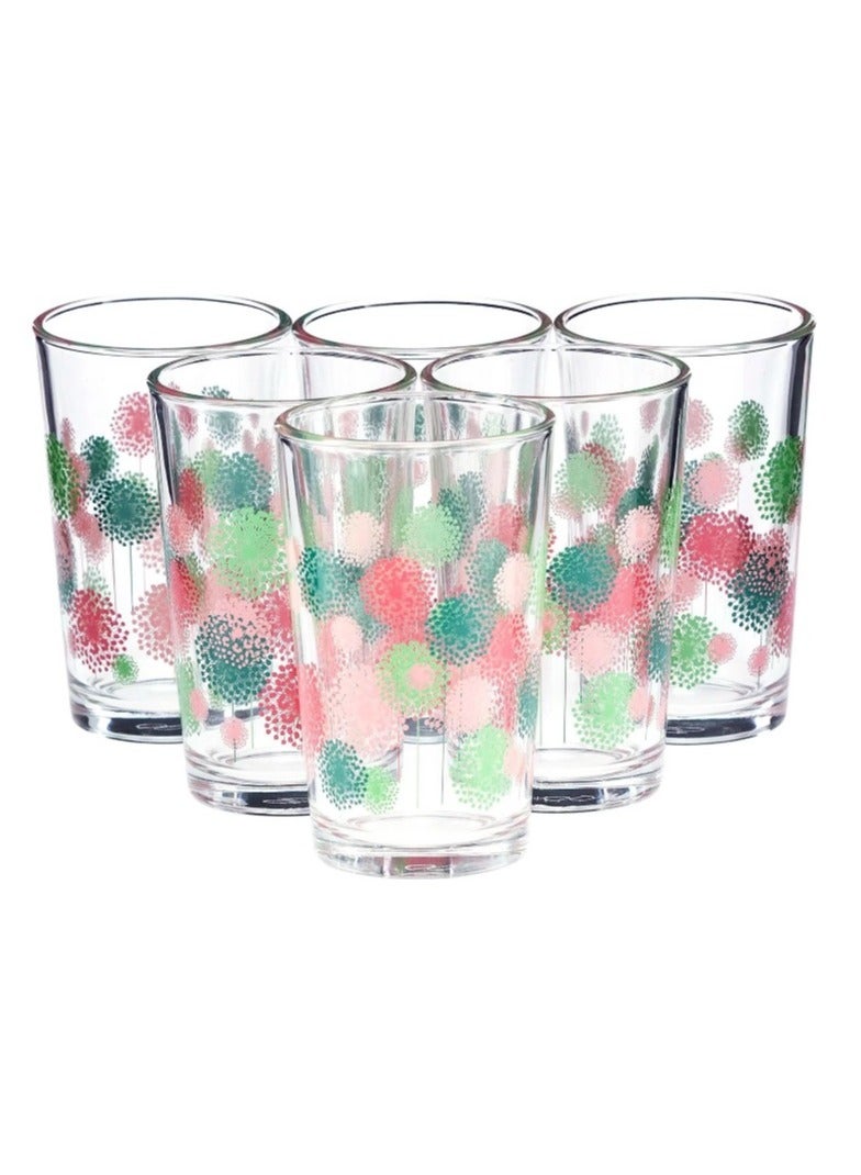 Pasabahce Spring Flowers Tumbler Set – 100ml, 6-Piece | Elegant Glassware for Espresso & Small Beverages