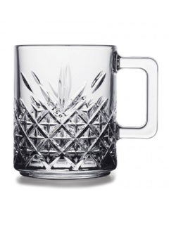 Pasabahce Timeless Glass Mug 250cc Set – Classic & Elegant 2-Piece Coffee & Tea Cups Clear 