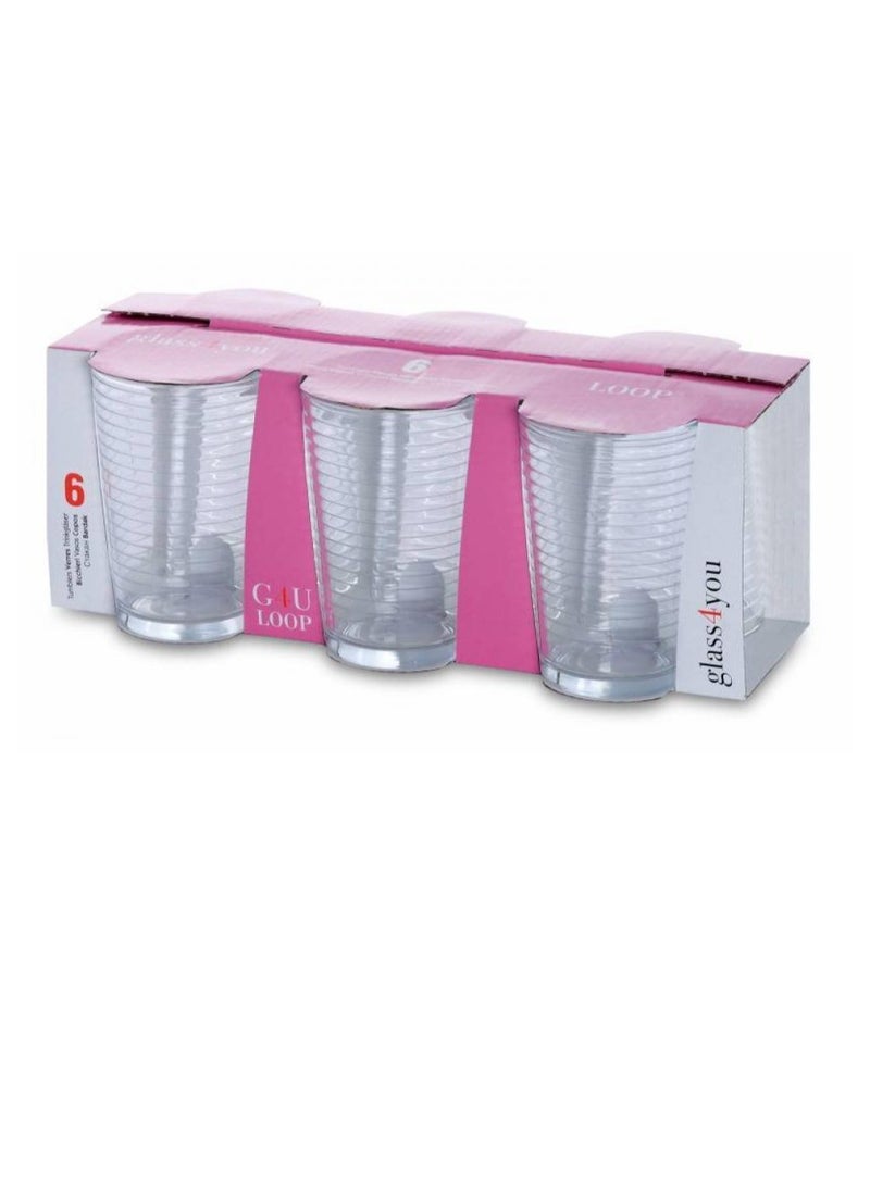باساباتشي طقم أكواب LOOP – 215 مل، 6 قطع | أكواب زجاجية فاخرة للاستخدام اليومي - Image 2