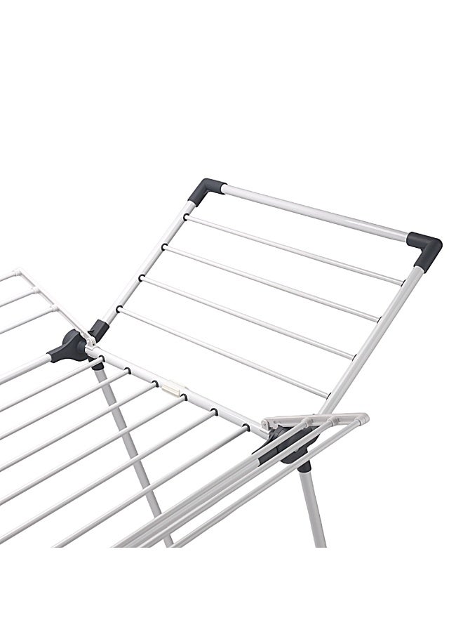 Royalford Cloth Dryer- RF12186/ with Side Wings, Rustproof Carbon Steel Metal Wire and Frame/ Foldable, Sturdy, Sleek, Compact and Heavy Storage/ Durable Construction, 20 M Drying Space, Perfect for Home, Apartments, Hostels, Etc. / White and Grey White/Grey - Image 3