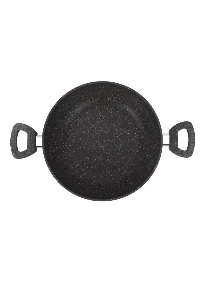 Royalford Smart Granite Series 28 CM Forged Aluminum Wok Pan with Glass Lid and Soft Touch Handles - RF11967, Induction Compatible, Perfect for Deep and Shallow Frying - Image 4