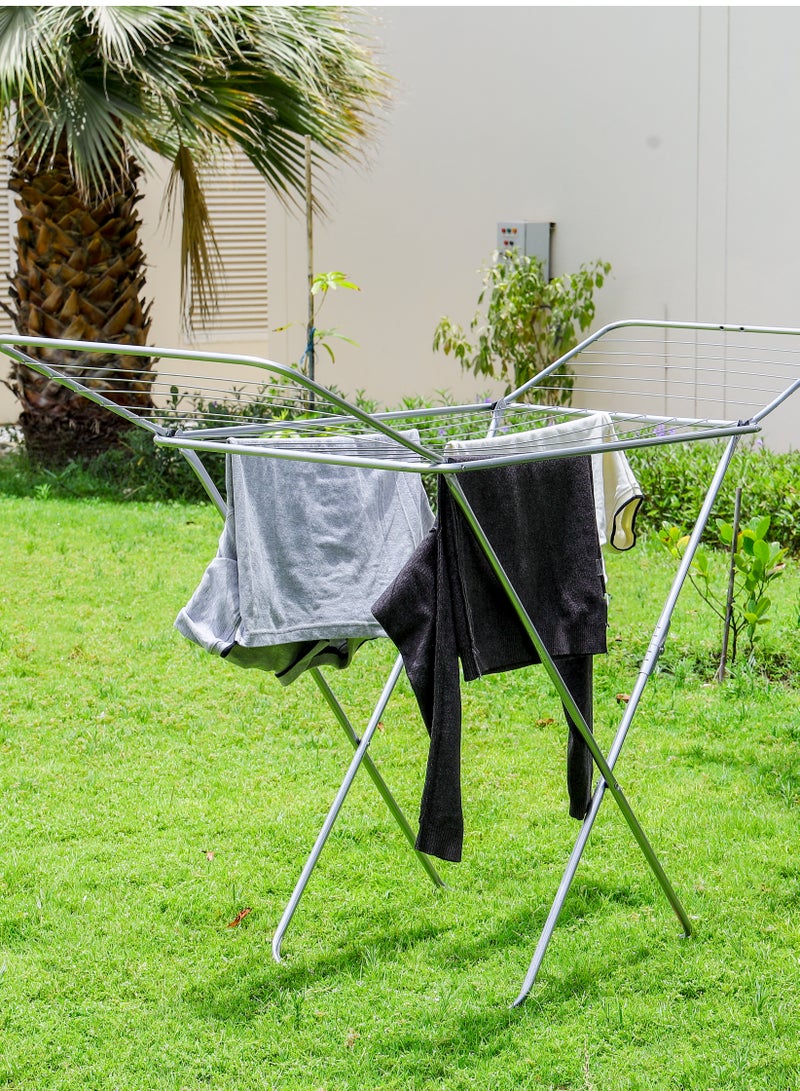 Royalford Cloth Dryer RF10877, Metal Drying Rack, Multifunctional Air Dryer Ideal For Indoor/Outdoor, Easy Store And Folding Clothes Dryer Silver  - Image 5
