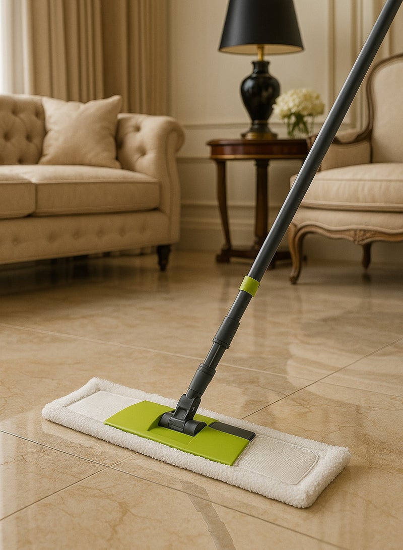رويال فورد Royalford RoyalBright Professional Microfiber Mop RF12254GR Floor Cleaning System Flat Mop with Iron Handle Reusable Washable Mop Pads Wet and Dust Mopping for Hardwood Vinyl, Laminate, Tile Cleaning Multicolor  - Image 5