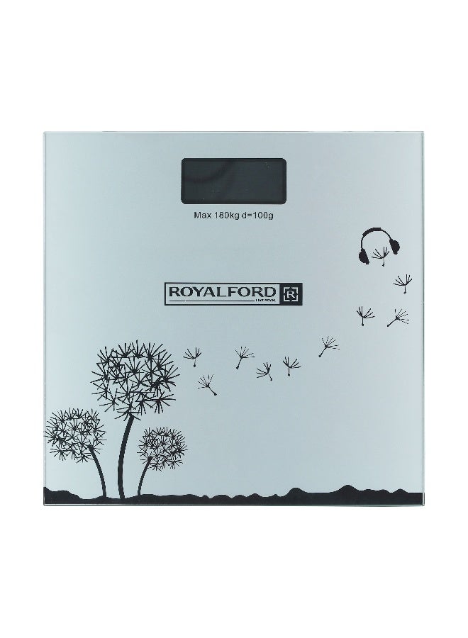 رويال فورد Health Scale, LCD Digital Display Scale, Non-Slip, RF10502 | Super Slim Digital Body | Instant Reading Step-On Feature | Toughened Glass | Black Weight Bathroom Scales - Image 1