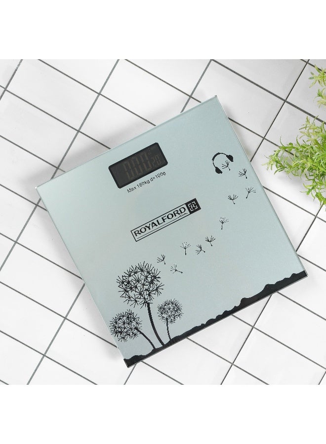 رويال فورد Health Scale, LCD Digital Display Scale, Non-Slip, RF10502 | Super Slim Digital Body | Instant Reading Step-On Feature | Toughened Glass | Black Weight Bathroom Scales - Image 4
