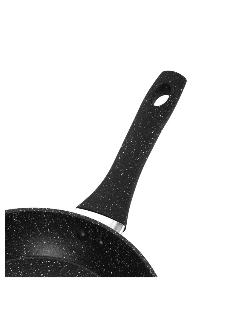 Royalford 24cm Smart Granite Series Frypan RF11870/ Strong Forged Aluminum Body with Non-Stick Coating and Heat Resistant Soft Touch Handle Induction Bottom, Compatible with Hot Plate, Halogen, Ceramic and Gas Stovetops Perfect for Frying, Sauting, Tempering Black Black - Image 4
