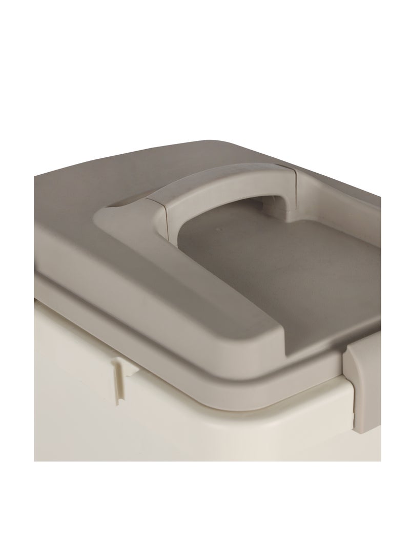 رويال فورد سلال نفايات 30 لتر فرز RF12250 بلاستيك قوي مع مقابض مريحة غطاء يفتح بالضغط عجلات دوارة 360° مع فرامل ومشابك متشابكة - Image 4