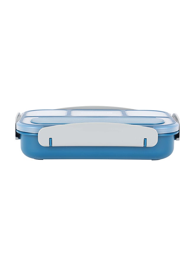 Royalford Royalford 1000ml Plastic Rectangular Compartment Lunch Box – RF12595, Plastic body and lid. . Food-grade, leak-proof spacer, 4 side locks, and spill-proof design. Blue/Beige 300grams  - Image 4