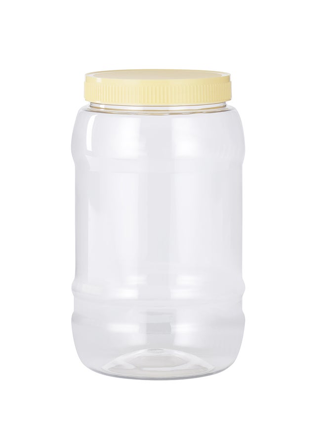 Royalford Royalford Round Airtight PET Jar, RF11226, 2000ml  Set of 4  Transparent Jar for Pulses, Cereals and Spices For Kitchen Organization PET Canister Kitchen Accessories Leak-Proof Lid Clear/Cream  - Image 3