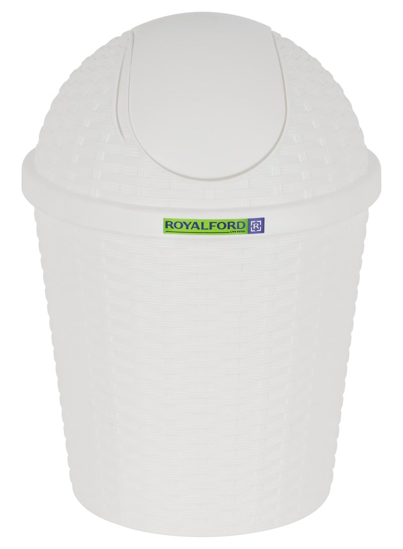 رويال فورد سلة مهملات متشابكة - RF12637 / سلة بلاستيكية بغطاء متأرجح / تصميم متشابك، مناسبة للمنزل، المكتب، الحمام، المدرسة، مركز التسوق، المطعم - Image 1