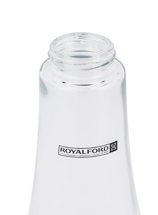 Royalford 230ml Glass Oil Spray Bottle RF12417 for Air Fryer & Cooking Pump Dispenser 100% transparent Glass Wide Neck easy refilling Leak-proof PP Lid with large area press button and Silicone tube Transparent  - Image 3