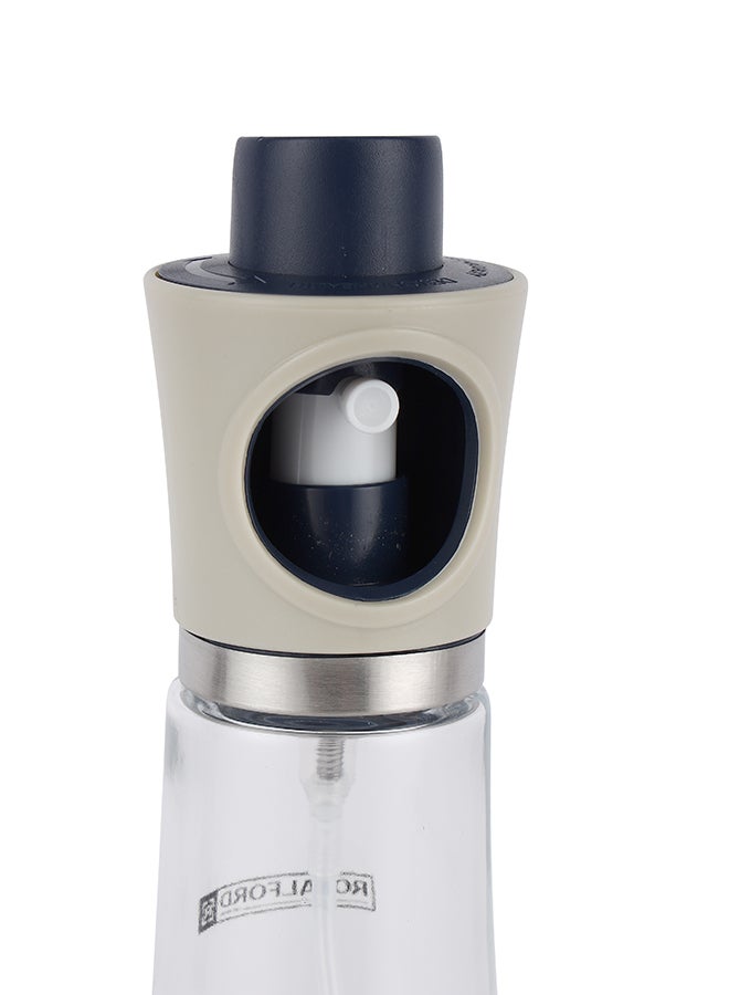 Royalford 230ml Glass Oil Spray Bottle RF12417 for Air Fryer & Cooking Pump Dispenser 100% transparent Glass Wide Neck easy refilling Leak-proof PP Lid with large area press button and Silicone tube Transparent  - Image 4