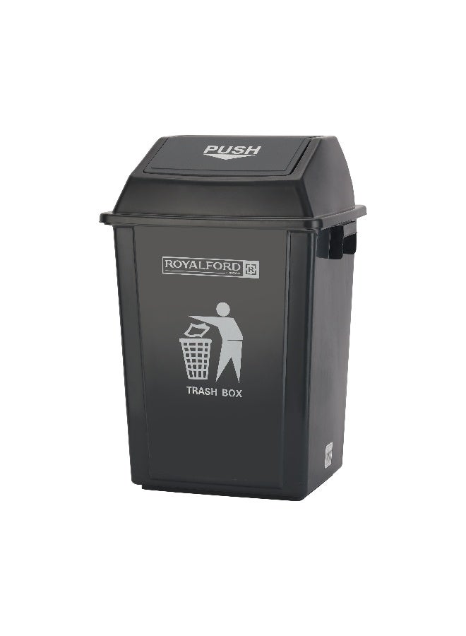 Royalford Royalford 60L Dustbin- RF12400| Pedal Bin for Waste Disposal, Trash Can for Trash Can for Hospitals, Restaurants, Societies, Parks, Malls, Etc.| Premium Quality Plastic Bin and Push Lid| Black  - Image 1