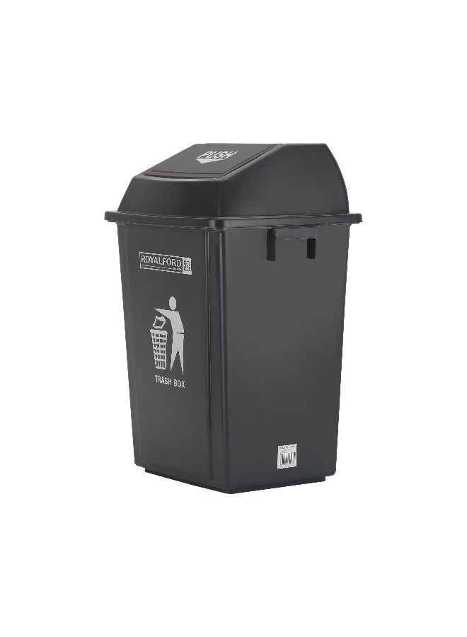 Royalford Royalford 60L Dustbin- RF12400| Pedal Bin for Waste Disposal, Trash Can for Trash Can for Hospitals, Restaurants, Societies, Parks, Malls, Etc.| Premium Quality Plastic Bin and Push Lid| Black  - Image 2