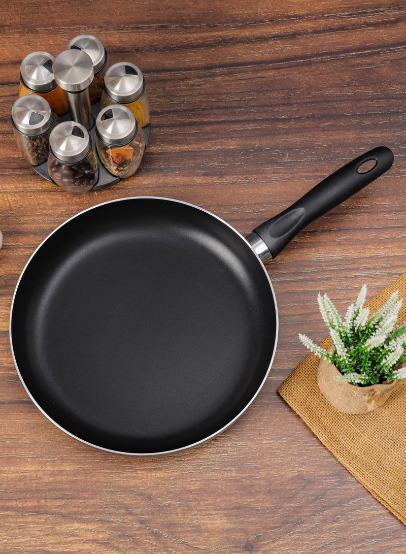 رويال فورد 24 CM Aluminum Fry Pan- RF11666| Strong Aluminum Body With Non-Stick Coating And Bakelite Handle| Heat Resistant Exterior, Compatible With Hot Plate, Halogen, Ceramic And Gas Stovetops Black  - Image 3