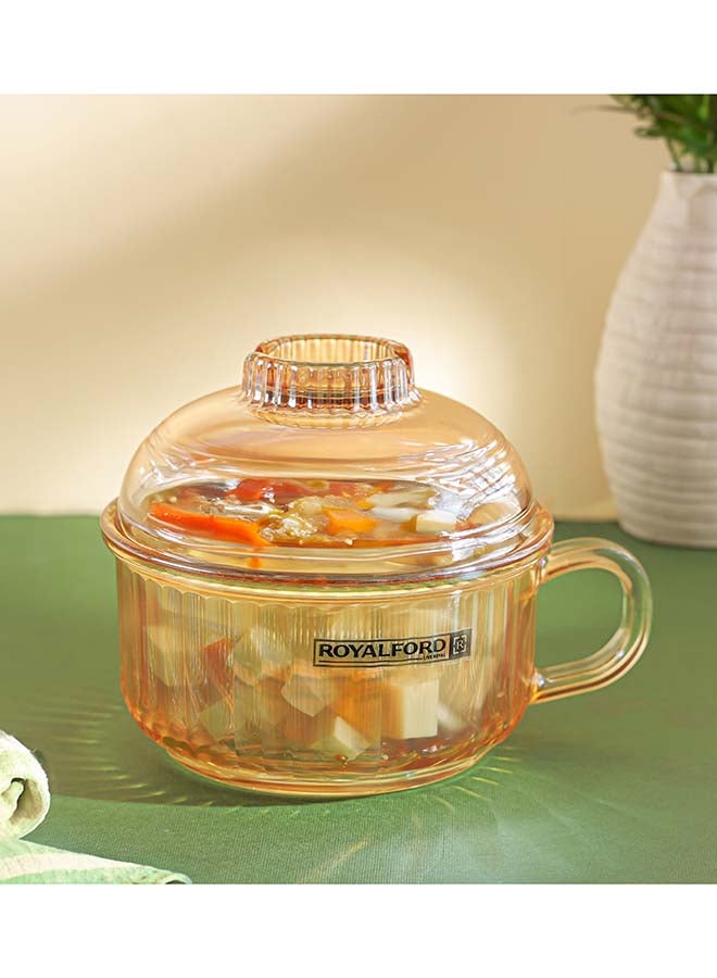 رويال فورد Glass Bowl with Lid-RF12213 Sodalime Pot with Side Handle, Mug Design, Perfect for Preparing and Serving Cold and Hot Food, Pasta, Noodles, Cereals, Smoothies Multicolor 2Liters - Image 5