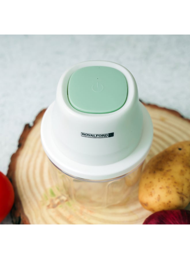 رويال فورد محضر طعام محمول صغير، وعاء PP و PET سعة 250 مل، RF10411 | محضر طعام قابل لإعادة الشحن مع كابل USB | شفرة بشكل دوامة | زر لمسة واحدة | بطارية 1300 مللي أمبير - Image 4