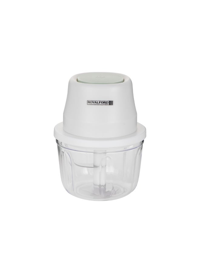 رويال فورد محضر طعام محمول صغير، وعاء PP و PET سعة 250 مل، RF10411 | محضر طعام قابل لإعادة الشحن مع كابل USB | شفرة بشكل دوامة | زر لمسة واحدة | بطارية 1300 مللي أمبير - Image 1