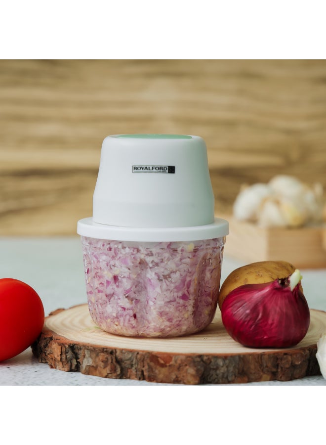 رويال فورد محضر طعام محمول صغير، وعاء PP و PET سعة 250 مل، RF10411 | محضر طعام قابل لإعادة الشحن مع كابل USB | شفرة بشكل دوامة | زر لمسة واحدة | بطارية 1300 مللي أمبير - Image 5