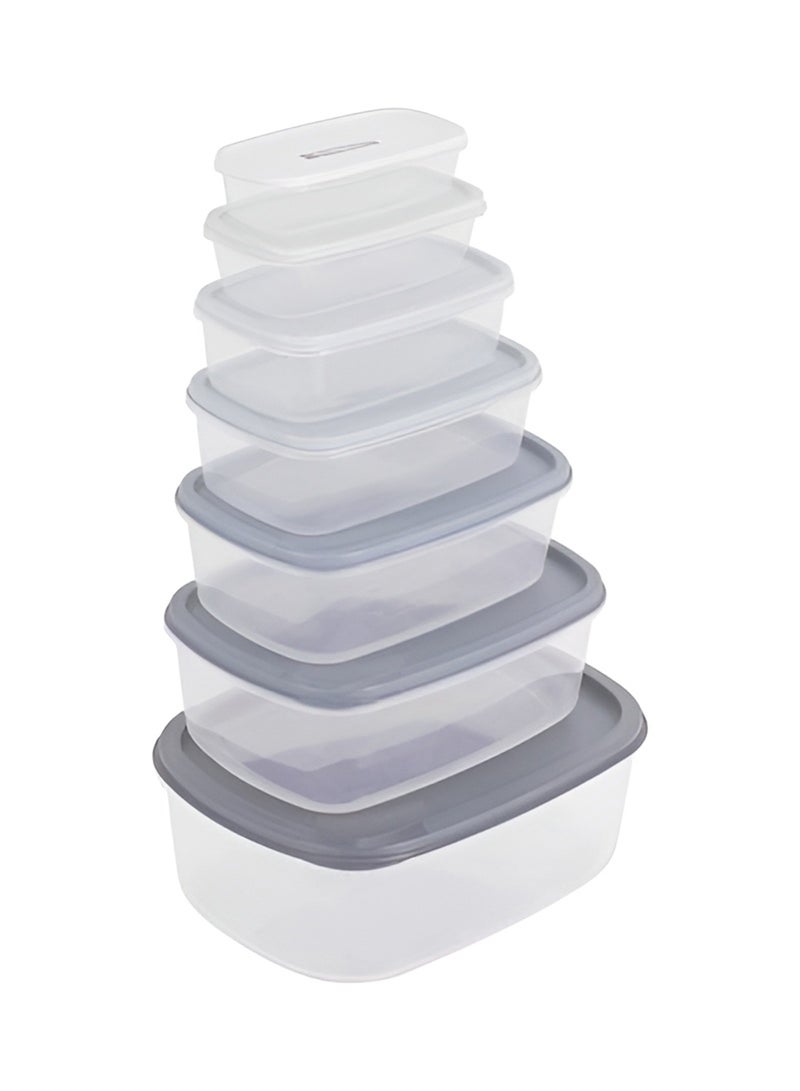 رويال فورد Royalford Rectangle Plastic Food Storage Container RF12486 Pack of 7 Containers, 220 ml, 380 ml, 650 ml, 1000 ml, 1800 ml, 2600 ml, 4200 ml, Storage Box for Food, Leftover, Marinades, Dough, etc. Multicolor Multicolour 2600ml  - Image 2