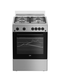 Beko 60x60cm Freestanding Gas Cooker, 4 Burner, Highly  Efficient, Full Safety with Enamel Pan Support FSGT62111DSL Silver  - Image 1